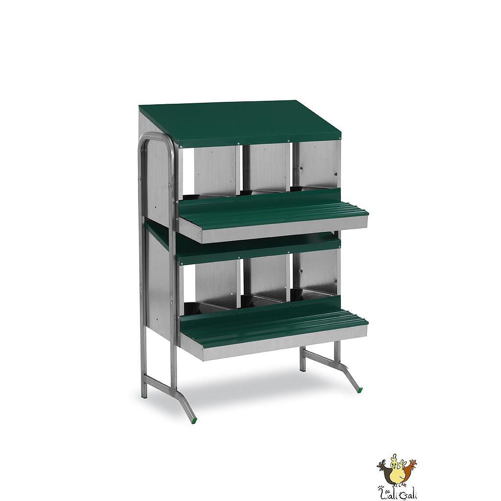 Batterie Sur Pied - 6 Pondoirs Avec Cuvette - 6 Compartiments