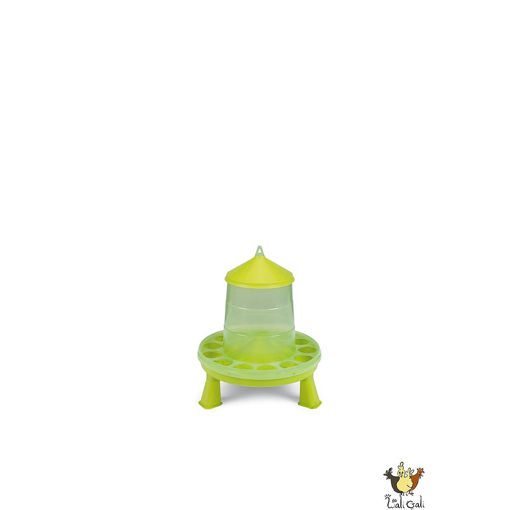 Trémie Plastique Volailles 2 Kg. Avec Pieds (Vert)