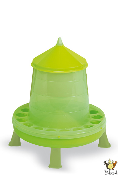 Trémie Plastique Volailles 8 Kg. Avec Pieds (Vert)