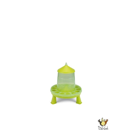 [G-11148] Trémie Plastique Volailles 2 Kg. Avec Pieds (Vert)