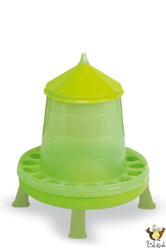 [G-11169] Trémie Plastique Volailles 8 Kg. Avec Pieds (Vert)